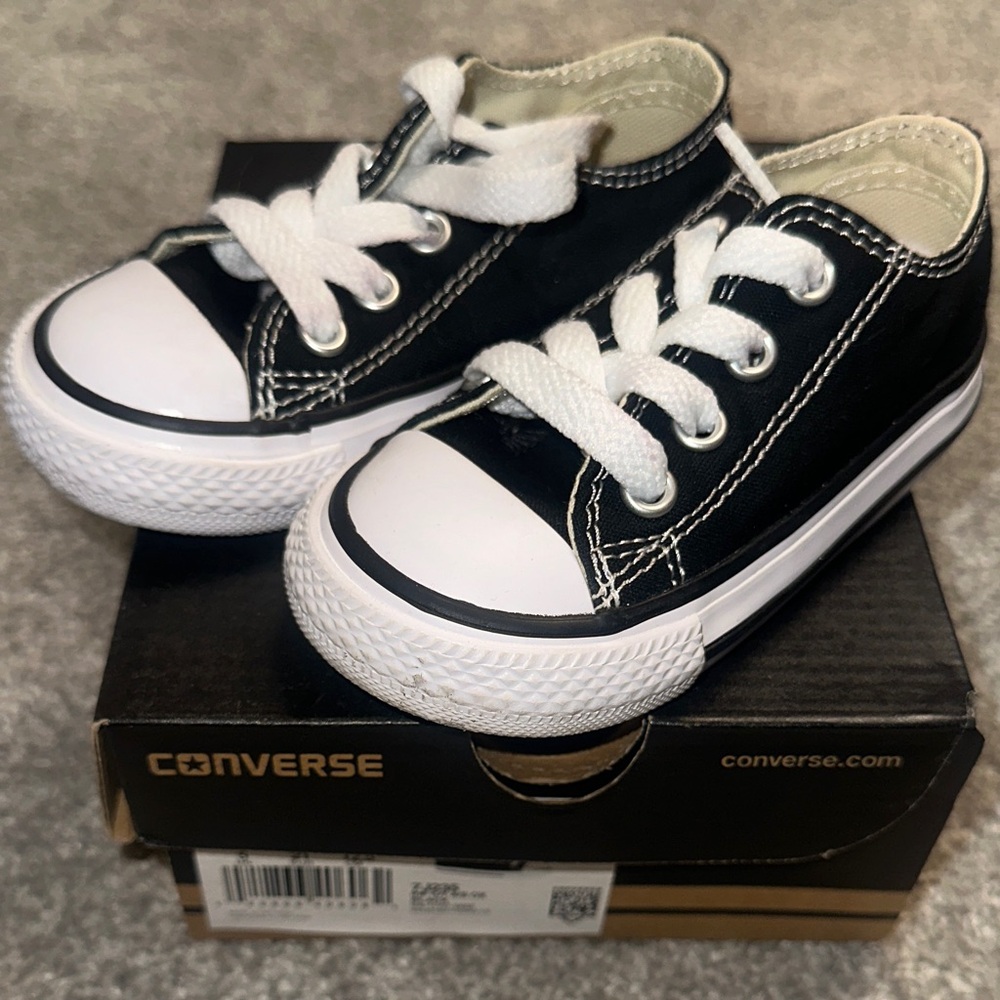 Converse Black and White Toddler Low-Top Sneakers